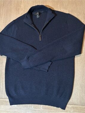 Daniel Bishop Navy Blue Quarter-Zip Sweater Size L